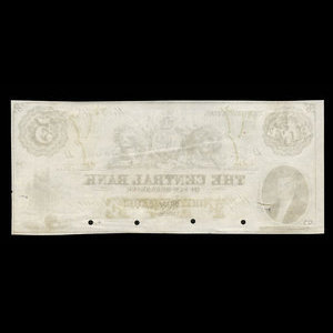 Canada, Central Bank of New Brunswick, 5 dollars : 1 novembre 1866