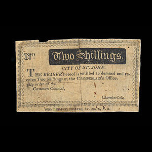 Canada, Ville de Saint John, 2 shillings : 1822