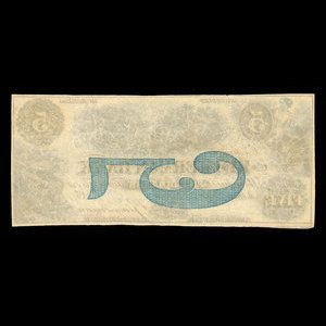 Canada, Zimmerman Bank, 5 dollars : décembre 1856