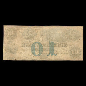 Canada, Zimmerman Bank, 10 dollars : décembre 1856