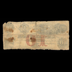 Canada, Zimmerman Bank, 10 dollars : décembre 1856