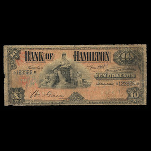 Canada, Bank of Hamilton, 10 dollars : 2 janvier 1904