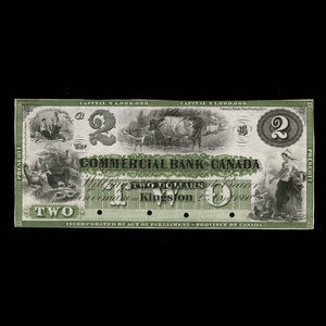 Canada, Commercial Bank of Canada, 2 dollars : 2 janvier 1860