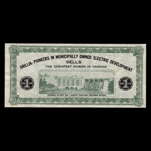 Canada, Ville de Orillia, 1 dollar : 6 octobre 1936