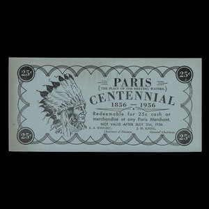 Canada, Ville de Paris, 25 cents : 31 juillet 1956