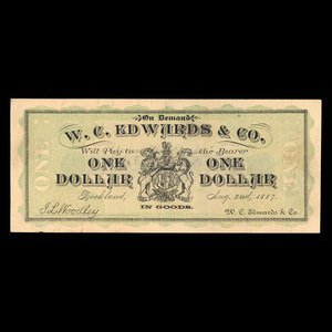 Canada, W.C. Edwards & Cie. Ltée., 1 dollar : 2 août 1887