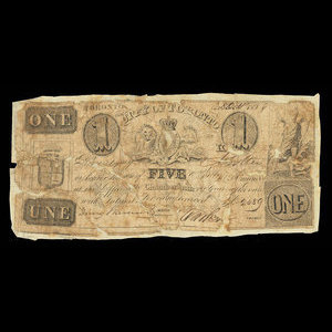 Canada, Ville de Toronto (Ontario), 1 dollar : 8 octobre 1844
