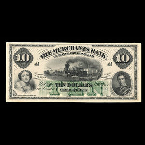 Canada, Merchants Bank of Prince Edward Island, 10 dollars : 1892