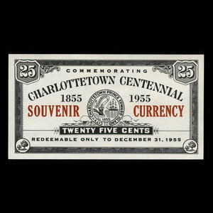 Canada, Ville de Charlottetown, 25 cents : 31 décembre 1955
