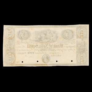 Canada, Banque Nouvelle-Écosse, 5 livres(anglaise) : 1852