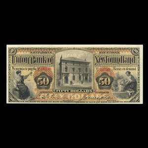 Canada, Union Bank of Newfoundland, 50 dollars : 1 mai 1889