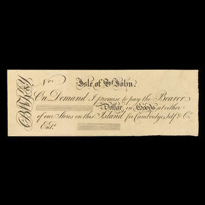 Canada, Cambridge Self & Cie., aucune dénomination : 1805