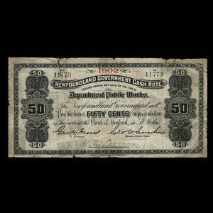 Canada, Terre-Neuve - Département des travaux publics, 50 cents : 1902