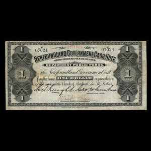 Canada, Terre-Neuve - Département des travaux publics, 1 dollar : 1906