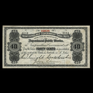 Canada, Terre-Neuve - Département des travaux publics, 40 cents : 1908
