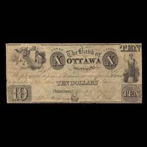 Canada, Banque de Ottawa, 10 dollars : 1 avril 1837