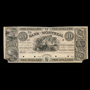 Canada, Banque de Montréal, 10 dollars : 1839