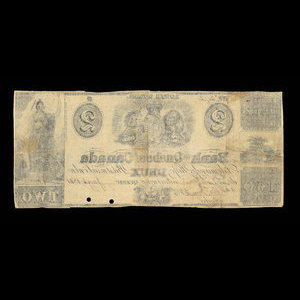 Canada, Bank of Quebec Lower Canada, 2 dollars : 2 janvier 1841