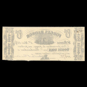 Canada, Forges Radnor, 6 pence : 1 mai 1857