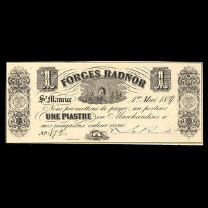 Canada, Forges Radnor, 1 dollar : 1 mai 1857