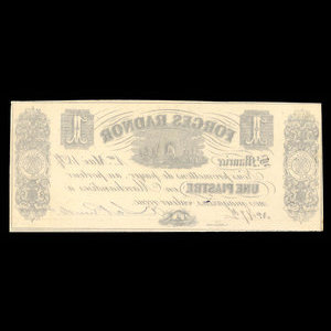 Canada, Forges Radnor, 1 dollar : 1 mai 1857