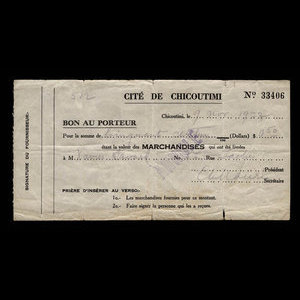 Canada, Cité de Chicoutimi, 50 cents : 9 novembre 1932