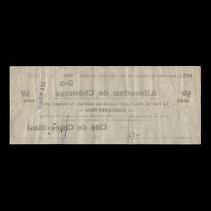 Canada, Cité de Chicoutimi, 50 cents : 21 février 1935