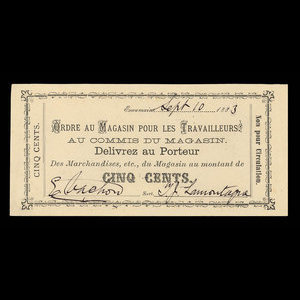 Canada, T.J. Lamontagne, 5 cents : 10 septembre 1883