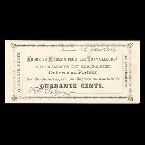 Canada, T.J. Lamontagne, 40 cents : 12 janvier 1886