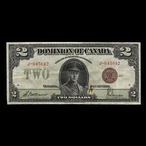 Canada, Dominion du Canada, 2 dollars : 23 juin 1923