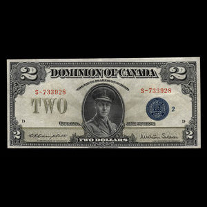 Canada, Dominion du Canada, 2 dollars : 23 juin 1923