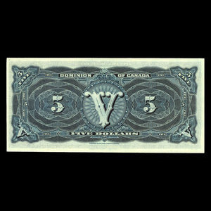 Canada, Dominion du Canada, 5 dollars : 1 mai 1912