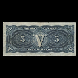 Canada, Dominion du Canada, 5 dollars : 1 mai 1912