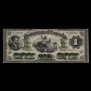 Canada, Dominion du Canada, 1 dollar : 1 juillet 1870