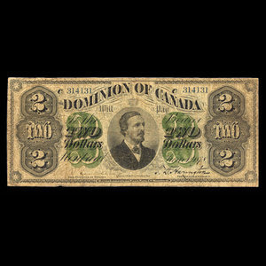 Canada, Dominion du Canada, 2 dollars : 1 juin 1878