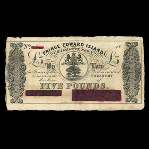 Canada, Gouvernement de l'Île-du-Prince-Édouard, 5 livres(anglaise) : 1858