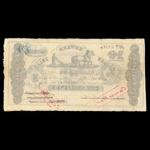 Canada, Gouvernement de l'Île-du-Prince-Édouard, 10 shillings : 27 janvier 1855