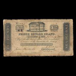 Canada, Gouvernement de l'Île-du-Prince-Édouard, 2 livres(anglaise) : 23 juillet 1858