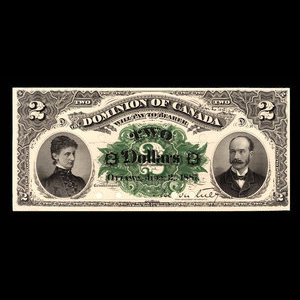 Canada, Dominion du Canada, 2 dollars : 2 juillet 1887