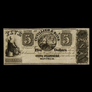 Canada, Cuvillier & Fils, 5 dollars : 1838