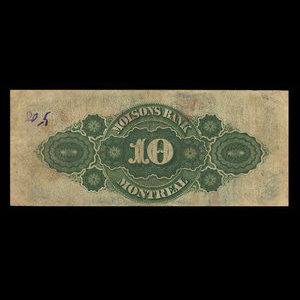Canada, Molsons Bank, 10 dollars : 2 janvier 1903