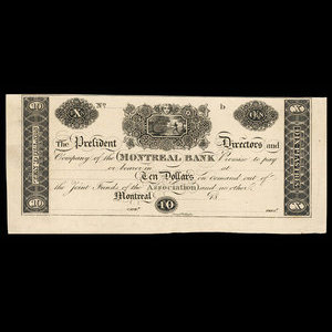 Canada, Montreal Bank, 10 dollars : 1822