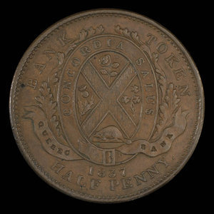 Canada, Banque de Québec, 1/2 penny : 1837