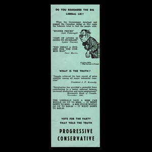 Canada, Parti Progressiste-Conservateur du Canada, aucune dénomination : 1962