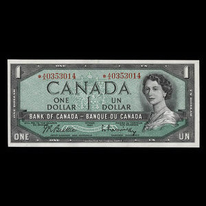 Canada, Banque du Canada, 1 dollar : 1954