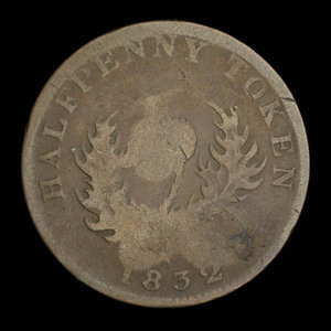 Canada, Province de la Nouvelle-Écosse, 1/2 penny : 1832