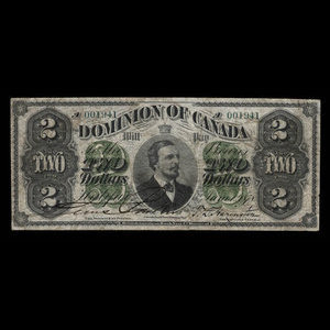 Canada, Dominion du Canada, 2 dollars : 1 juin 1878