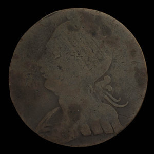 Canada, inconnu, 1/2 penny : 1838