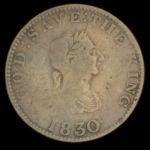 Île de Man, inconnu, 1/2 penny : 1830