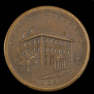 Canada, Banque de Montréal, 1 penny : 1838